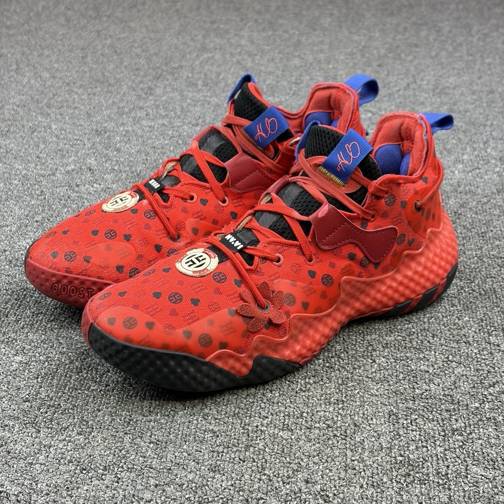 Adidas Harden Vol. 6 Shoes Men's Size 8.5 Vivid Red Monogram James Harden HQ3884